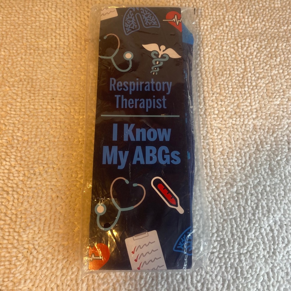 Respiratory‎ Therapist Socks I Know My ABGs Navy Blue Medical Novelty Socks